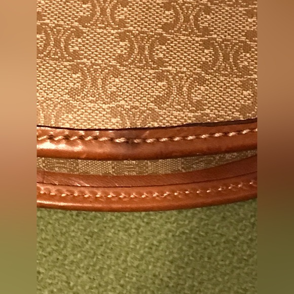 Vintage Celine Monogram All Over Print Leather Trim Crossbody Bag - Picture 12 of 16